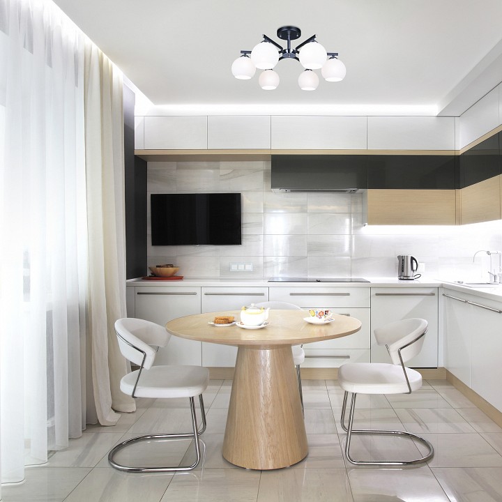 Люстра на штанге eurosvet blasco 30145/6 хром/венге