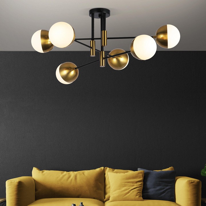 Потолочная люстра eurosvet nuvola 70129/6 латунь