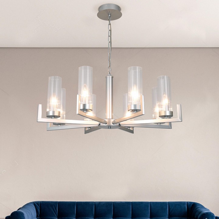 Подвесная люстра eurosvet arganie 60133/8 серебро