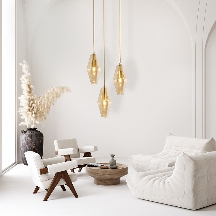 Подвесной светильник eurosvet prism 50236/3 янтарный