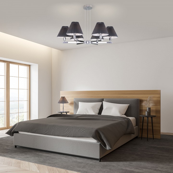 Подвесная люстра eurosvet peony 60136/6 хром/графит