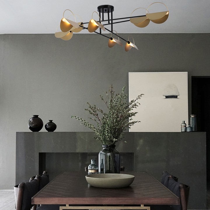 Потолочная люстра eurosvet grazia 70148/8 черный/золото