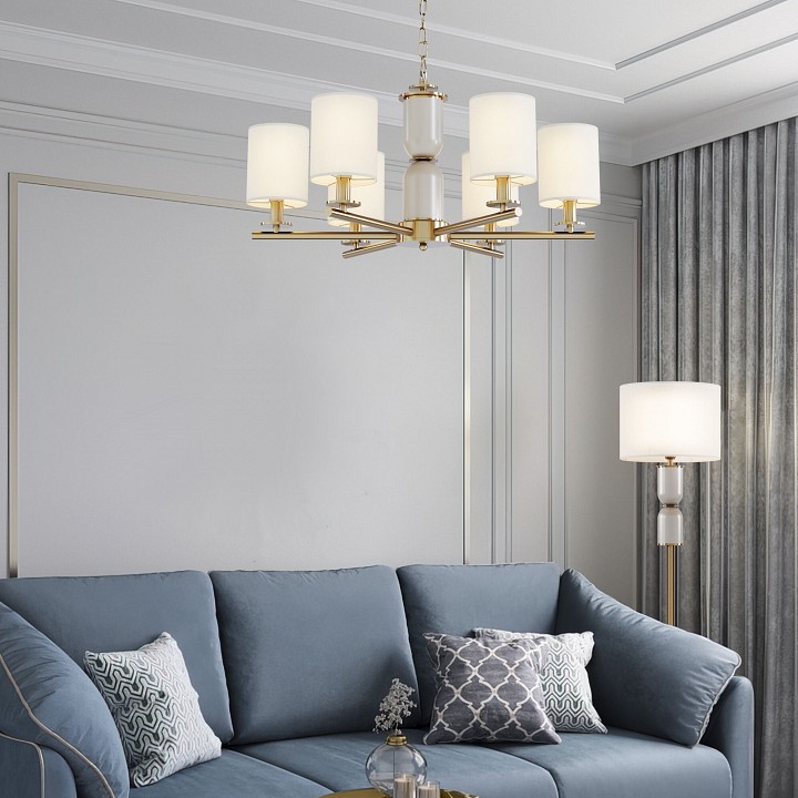 Подвесная люстра eurosvet caprera 60146/6 латунь