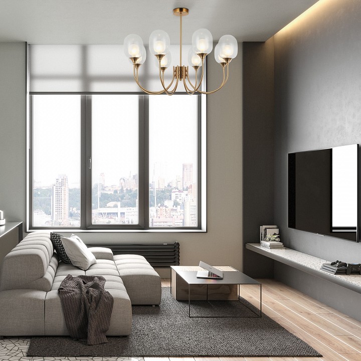 Люстра на штанге eurosvet spritz 70217/8 латунь