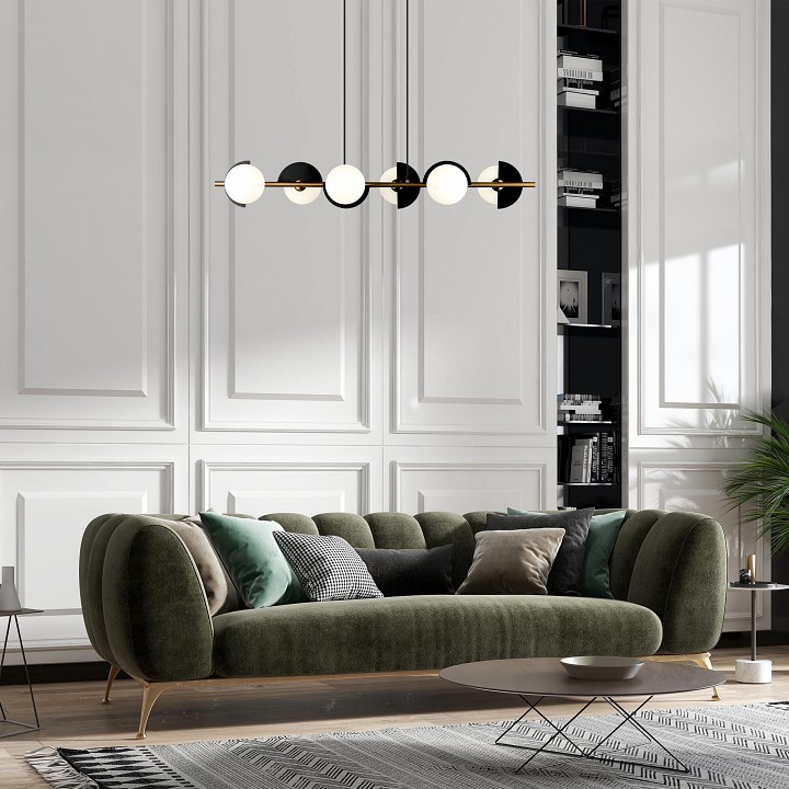 Подвесная люстра eurosvet moity 70149/6 черный/латунь