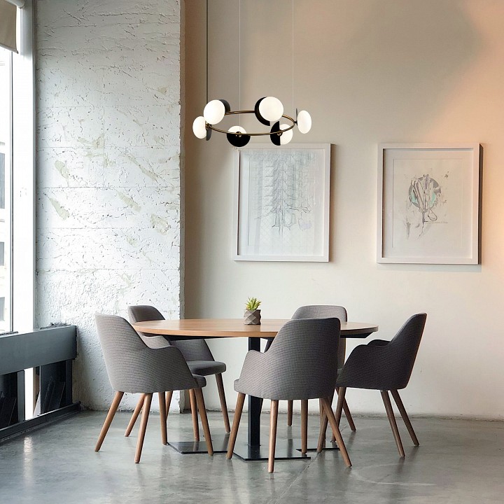 Подвесная люстра eurosvet moity 70150/6 черный/латунь