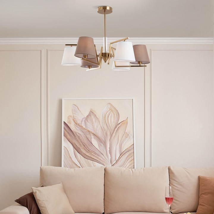 Люстра на штанге eurosvet ozark 60149/6 латунь