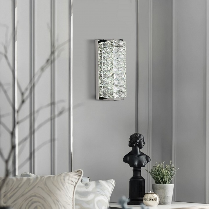 Накладной светильник eurosvet blitz 40259 led хром/ прозрачный хрусталь strotskis