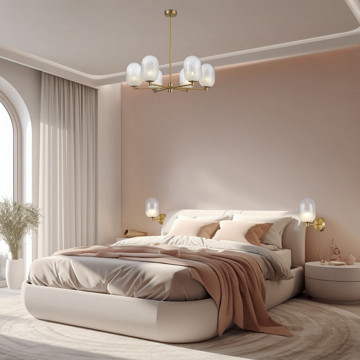 Люстра на штанге eurosvet loona 60161/6 латунь