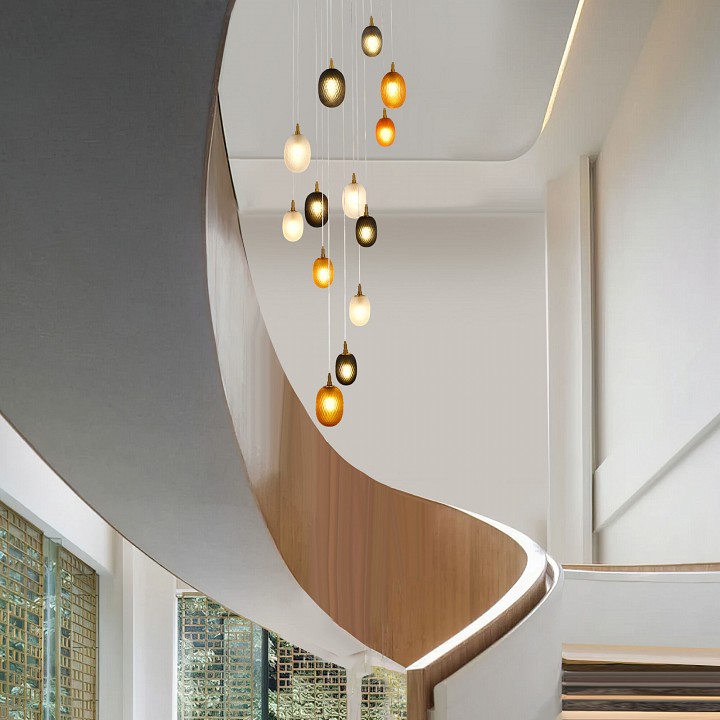 Подвесная люстра eurosvet pineapple 50266 дымчатый/прозрачный/янтарный