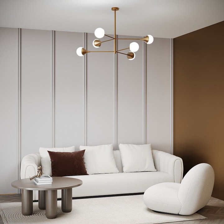 Люстра на штанге eurosvet calyx 60168/6 латунь