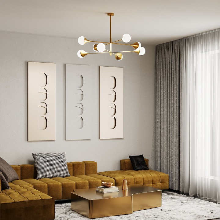 Люстра на штанге eurosvet calyx 60168/8 латунь