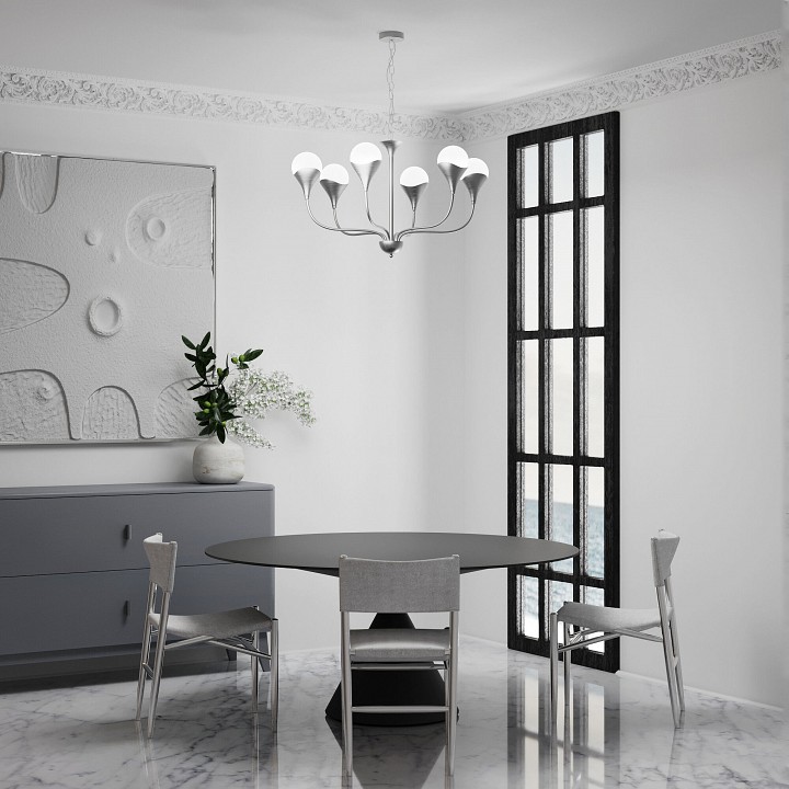 Подвесная люстра eurosvet calyx 60169/6 никель