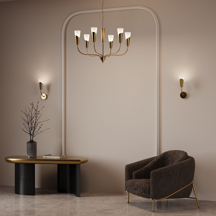 Подвесная люстра eurosvet rhyton 60167/6 латунь