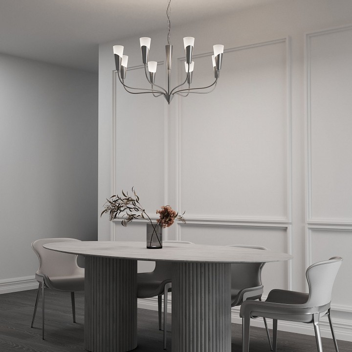 Подвесная люстра eurosvet rhyton 60167/8 никель