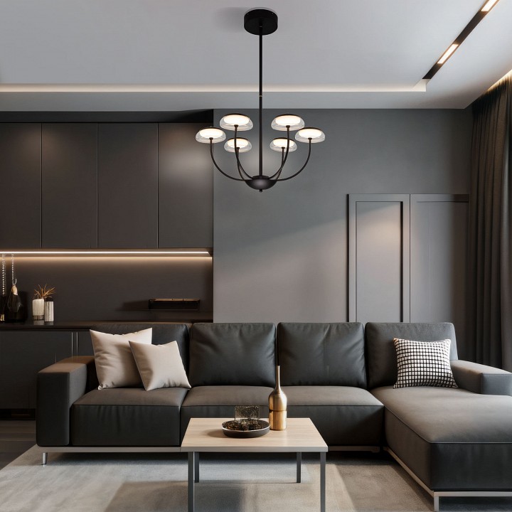 Люстра на штанге eurosvet fungo 50388 led черный