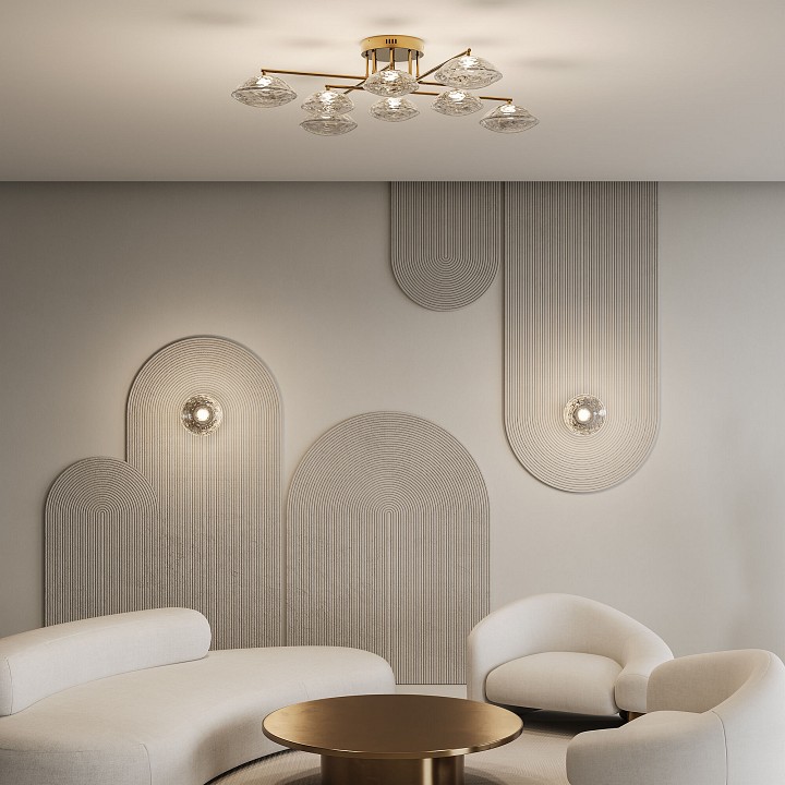 Накладной светильник eurosvet ripple 50389/1 led латунь