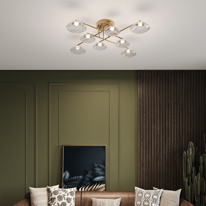 Потолочная люстра eurosvet ripple 50389 led латунь