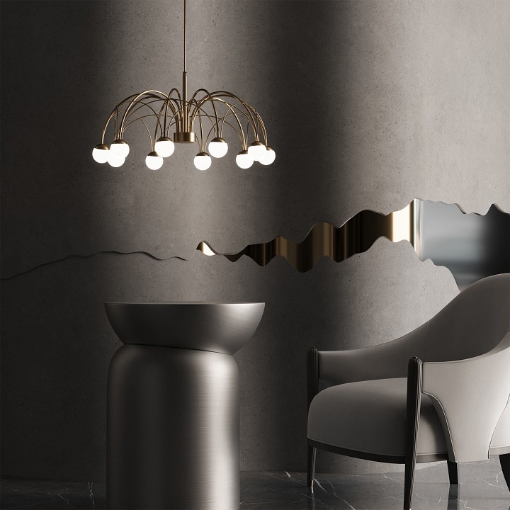 Люстра на штанге eurosvet ragno 90030/10 led золото