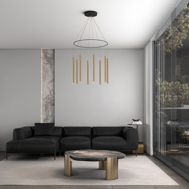 Подвесная люстра eurosvet  301101 led латунь