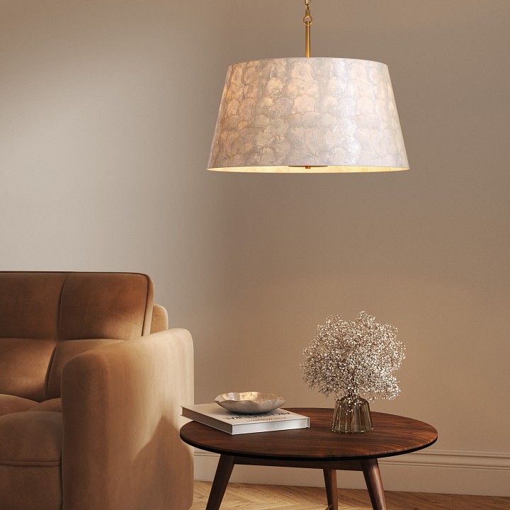 Подвесная люстра eurosvet  101013/5 латунь/перламутр smart