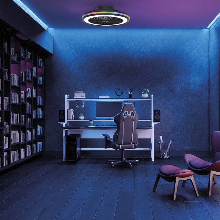 Светильник с вентилятором mantra (люстры-вентиляторы) gamer 7862