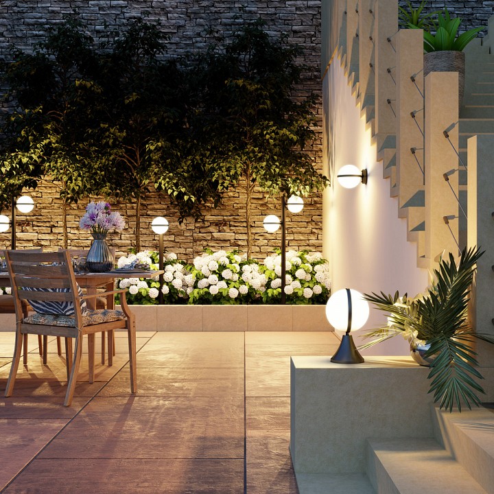 Наземный низкий светильник odeon light lomeo 4832/1a