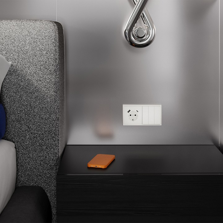 Накладка для розетки с заземлением и со шторками и 2хusb type a и c voltum s70 vls001013