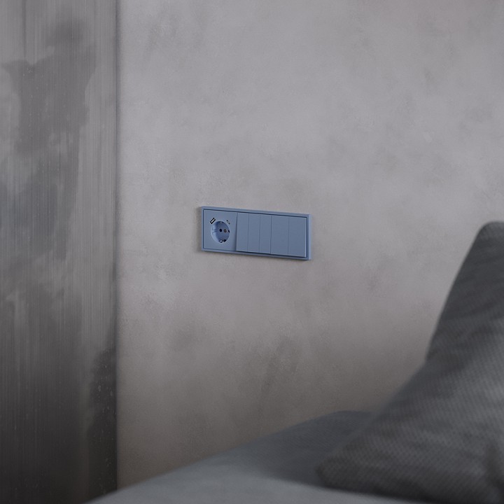 Накладка для розетки с заземлением и со шторками и 2хusb type a и c voltum s70 vls001015