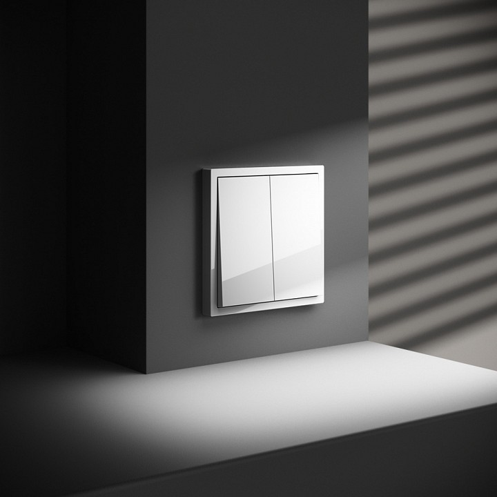 Выключатель двухклавишный без рамки voltum s70 vls020101