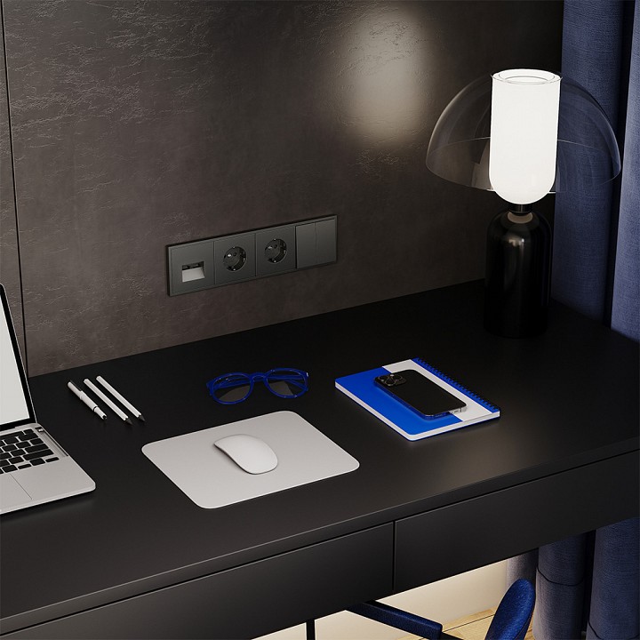 Выключатель двухклавишный без рамки voltum s70 vls020106