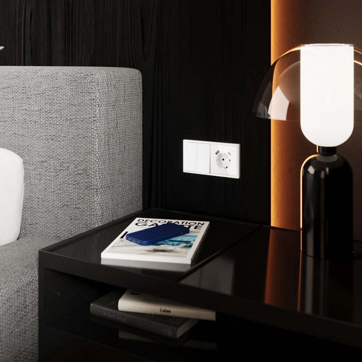 Переключатель перекрестный двухклавишный без рамки voltum s70 vls020501