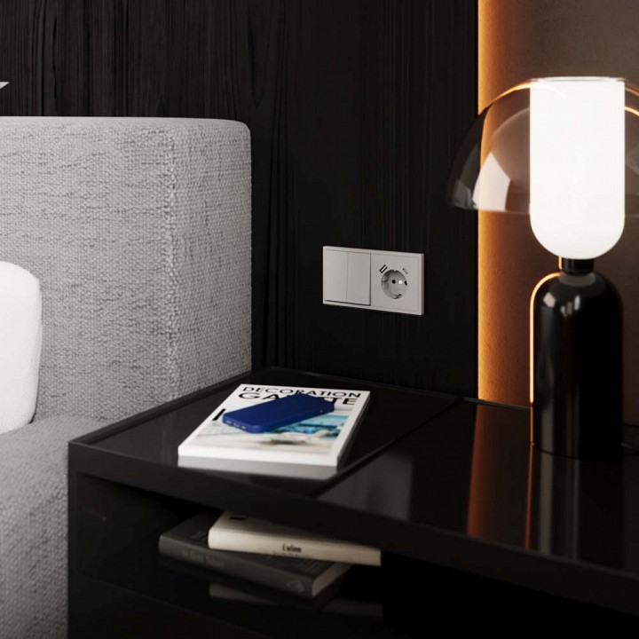 Переключатель перекрестный двухклавишный без рамки voltum s70 vls020502