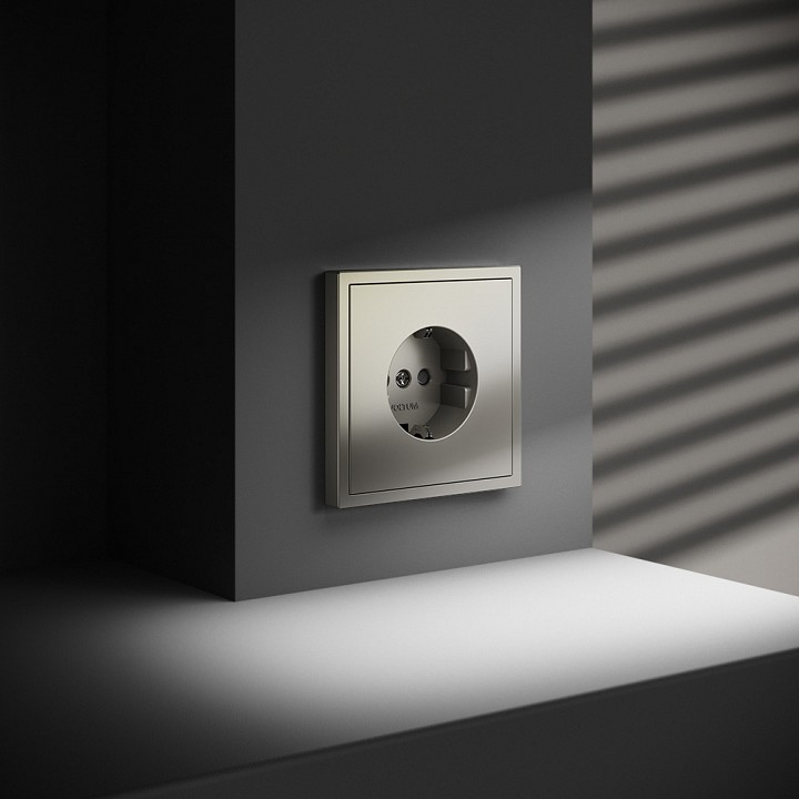 Розетка с заземлением и со шторкой, Без рамки voltum s70 vls040204