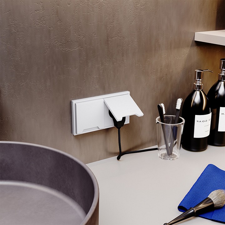 Розетка с заземлением и со шторкой, Без рамки с крышкой voltum s70 vls040302