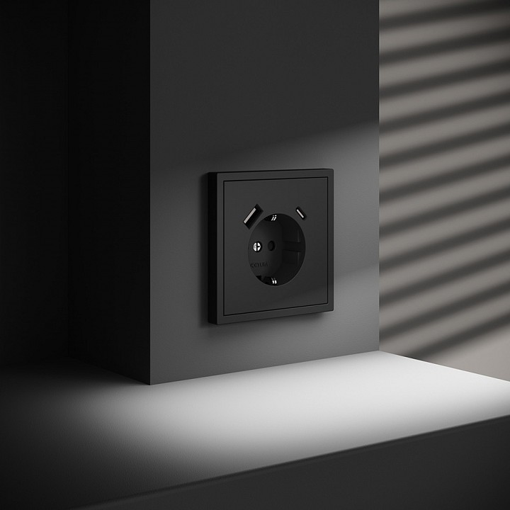 Розетка с заземлением и со шторкой и 2хusb type a и c, Без рамки voltum s70 vls040508