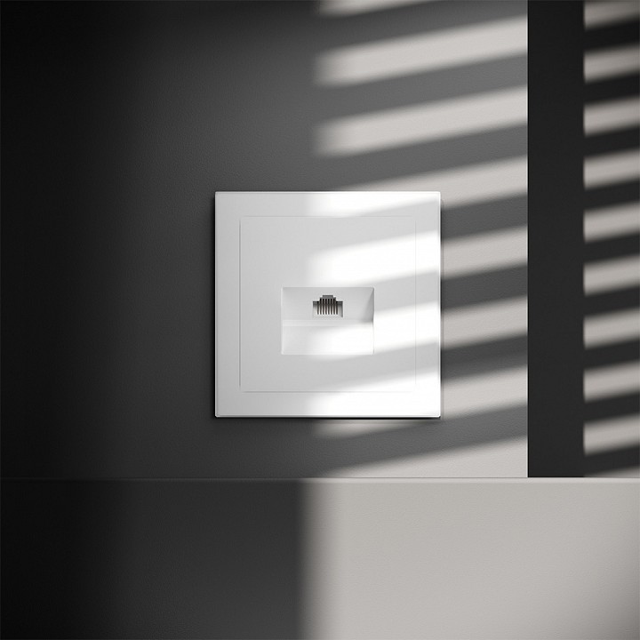 Розетка ethernet rj-45 без рамки voltum s70 vls060102