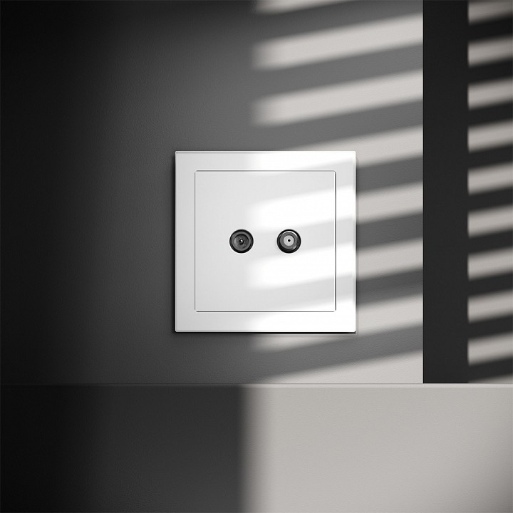 Тв-розетка и sat-розетка оконечная без рамки voltum s70 vls060402