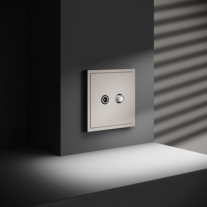 Тв-розетка и sat-розетка оконечная без рамки voltum s70 vls060403