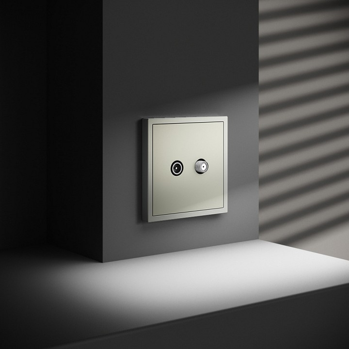 Тв-розетка и sat-розетка оконечная без рамки voltum s70 vls060405