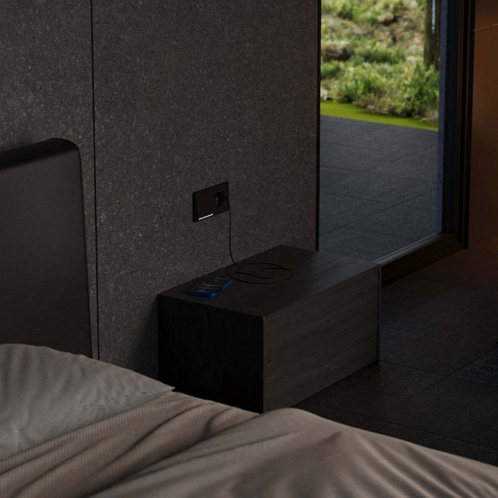 Накладка для розетки с заземлением и со шторками и 2хusb type a и c voltum s70 metal vlsm001012