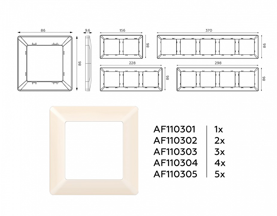 Рамка на 2 поста ambrella volt alfa af110302