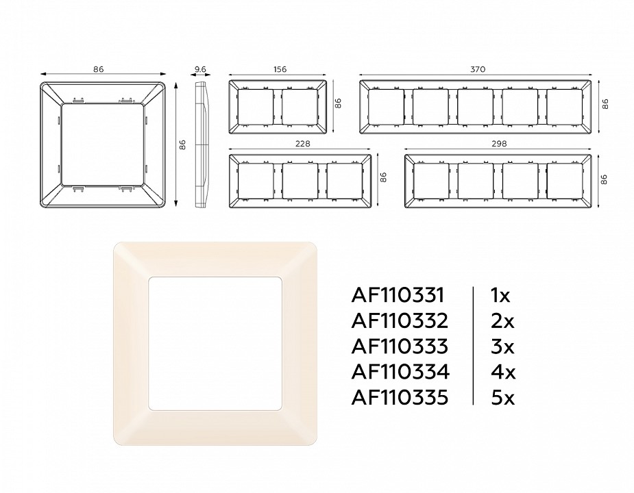 Рамка на 1 пост ambrella volt alfa af110331