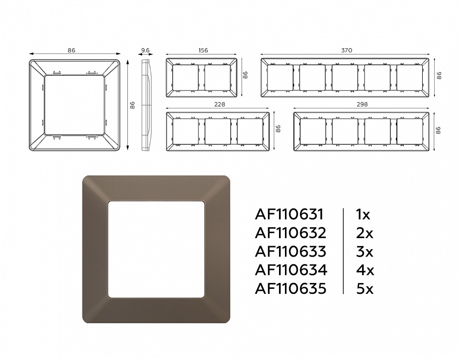 Рамка на 4 поста ambrella volt alfa af110634