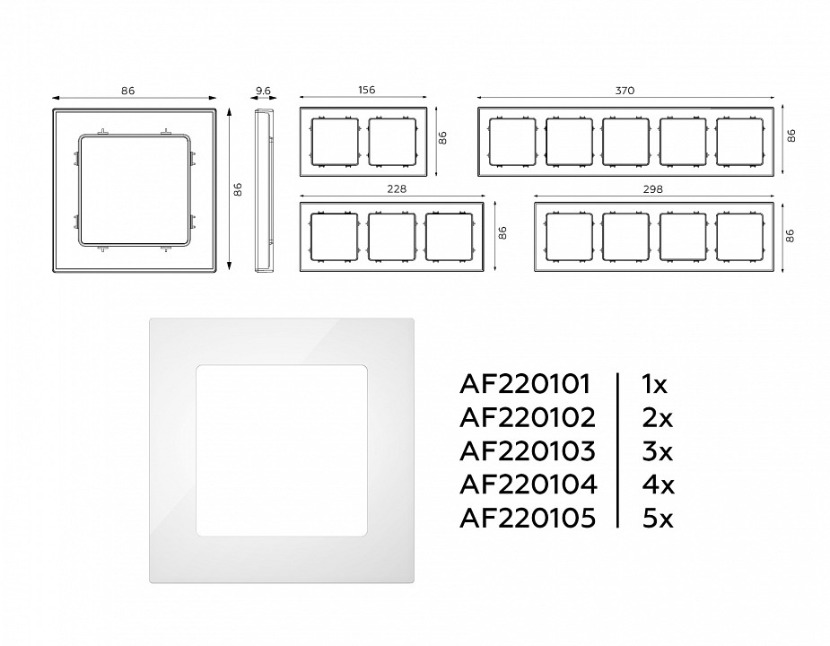 Рамка на 2 поста ambrella volt alfa af220102