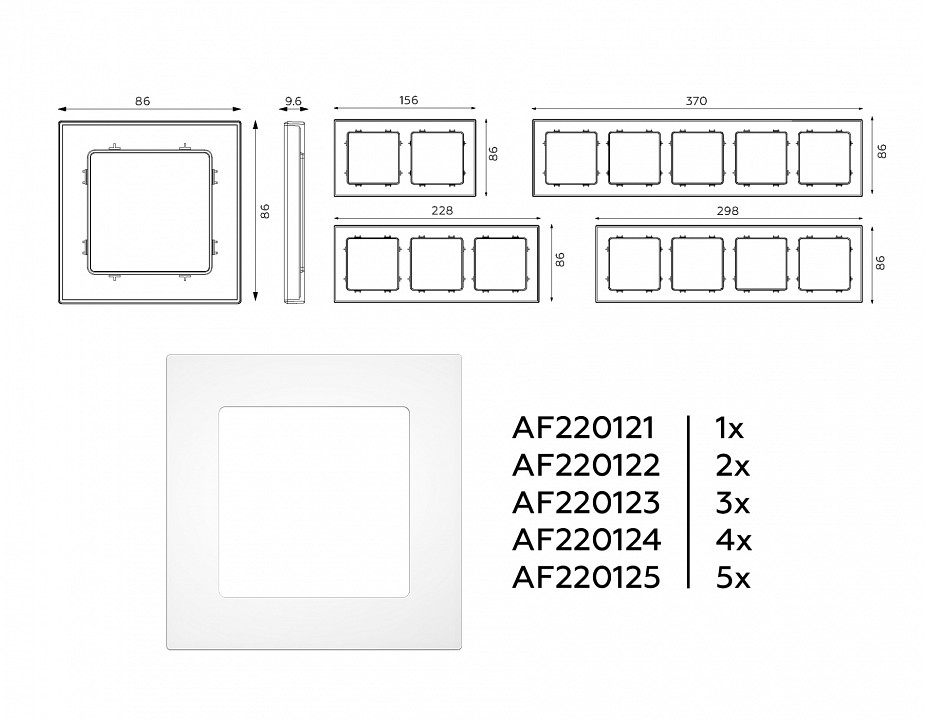 Рамка на 2 поста ambrella volt alfa af220122