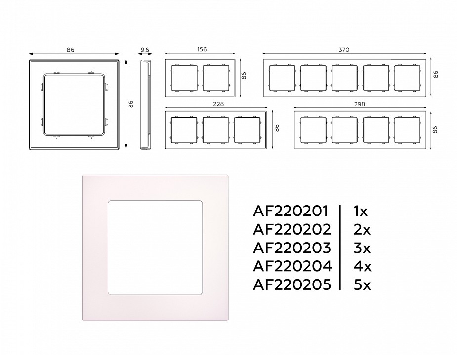 Рамка на 1 пост ambrella volt alfa af220201