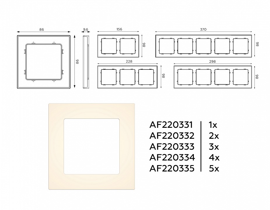 Рамка на 3 поста ambrella volt alfa af220333