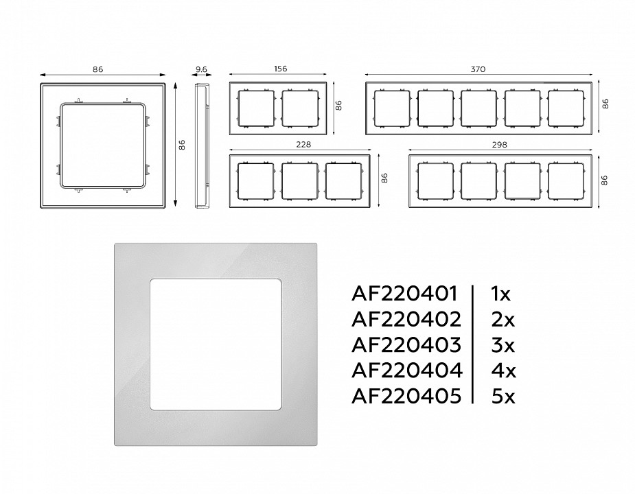 Рамка на 3 поста ambrella volt alfa af220403