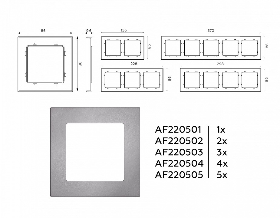 Рамка на 5 постов ambrella volt alfa af220505